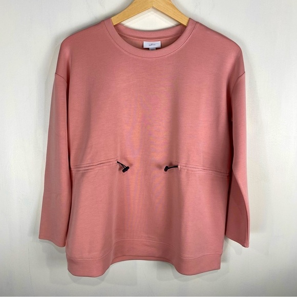 J. Jill Fit Stretchy Elastic Waist Pullover Sweatshirt Salmon Pink XS Petite - Picture 1 of 5
